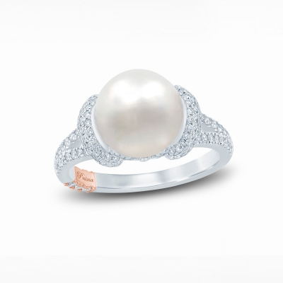 Image of a cultured pearl gemstone engagement ring.